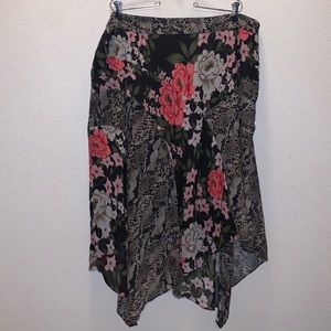 INC International Concepts floral snake print asymmetrical office skirt